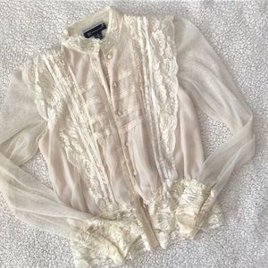I.N.C cream lace top